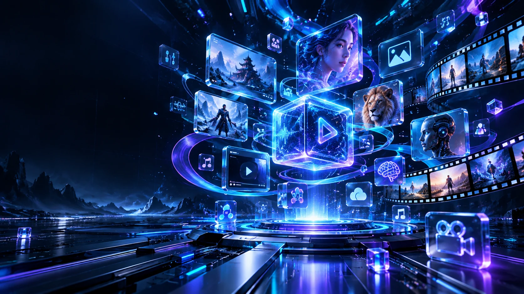 Không gian sáng tạo AI 3D với các khung video hologram